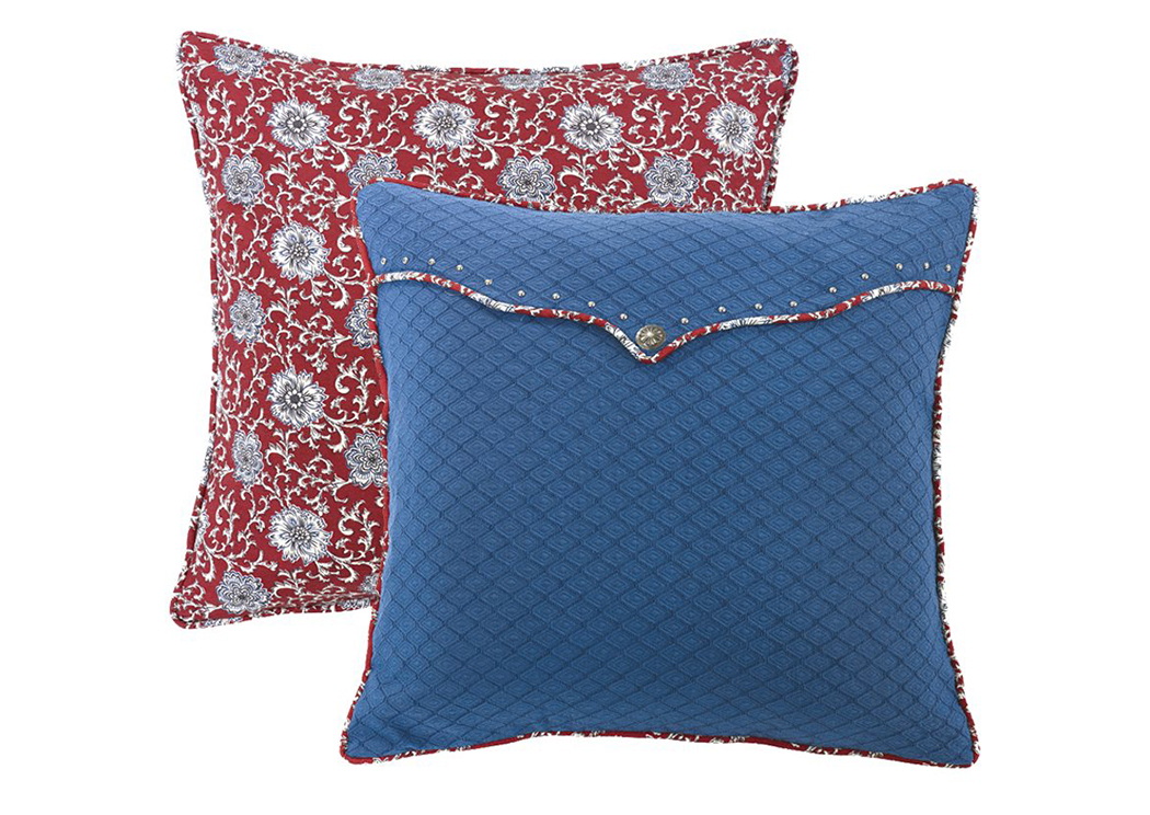 Bandera Blue Envelope Euro Sham,Hi End Accents