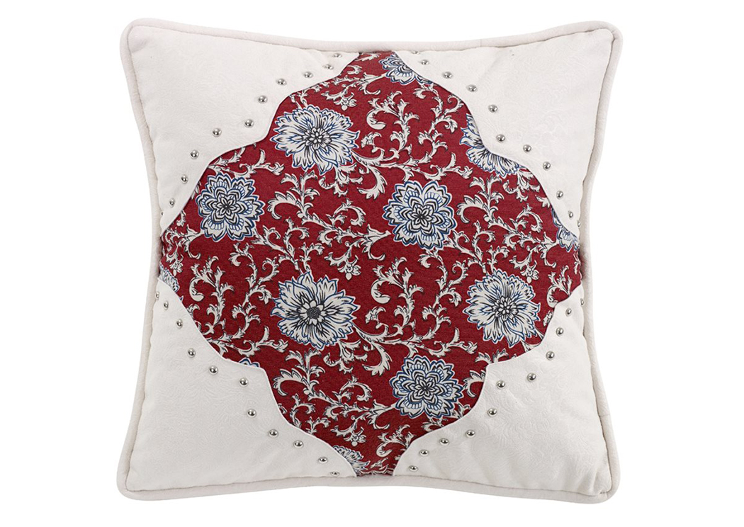 Bandera Floral Pillow w/Scalloped Corners,Hi End Accents