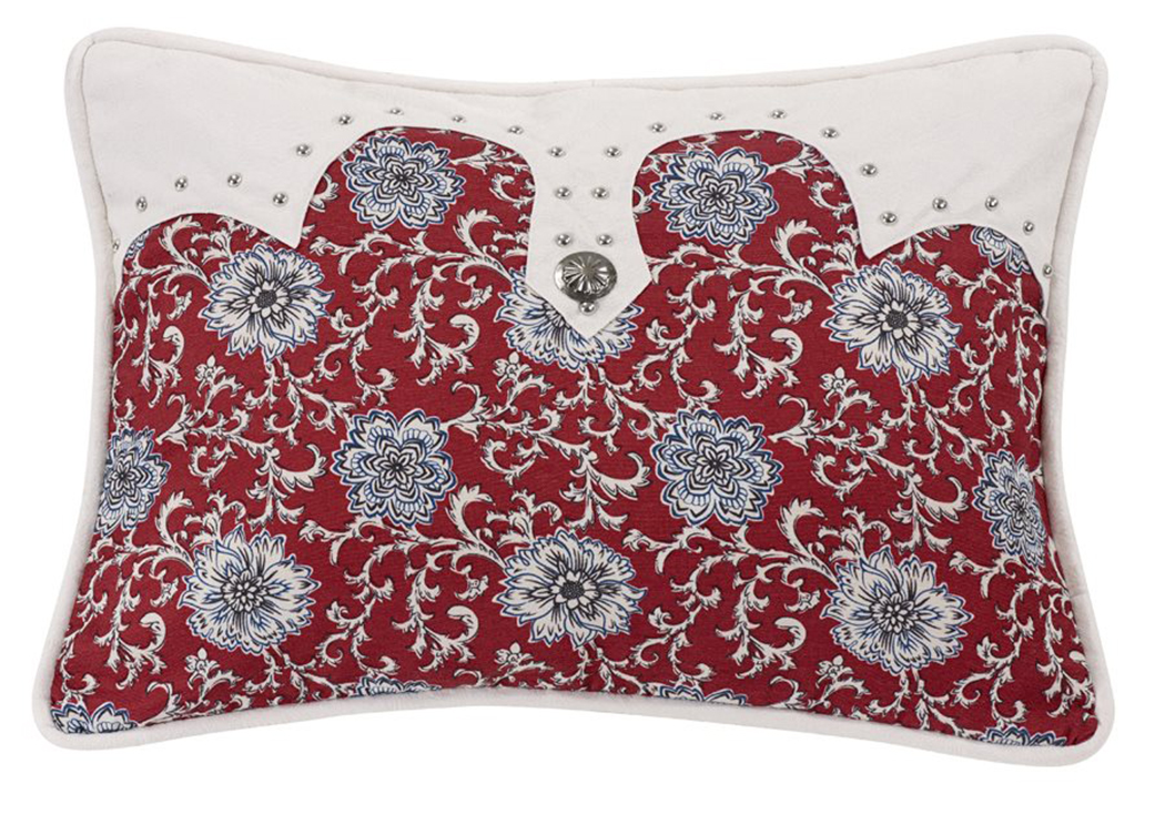 Bandera Oblong Floral Pillow w/Concho,Hi End Accents