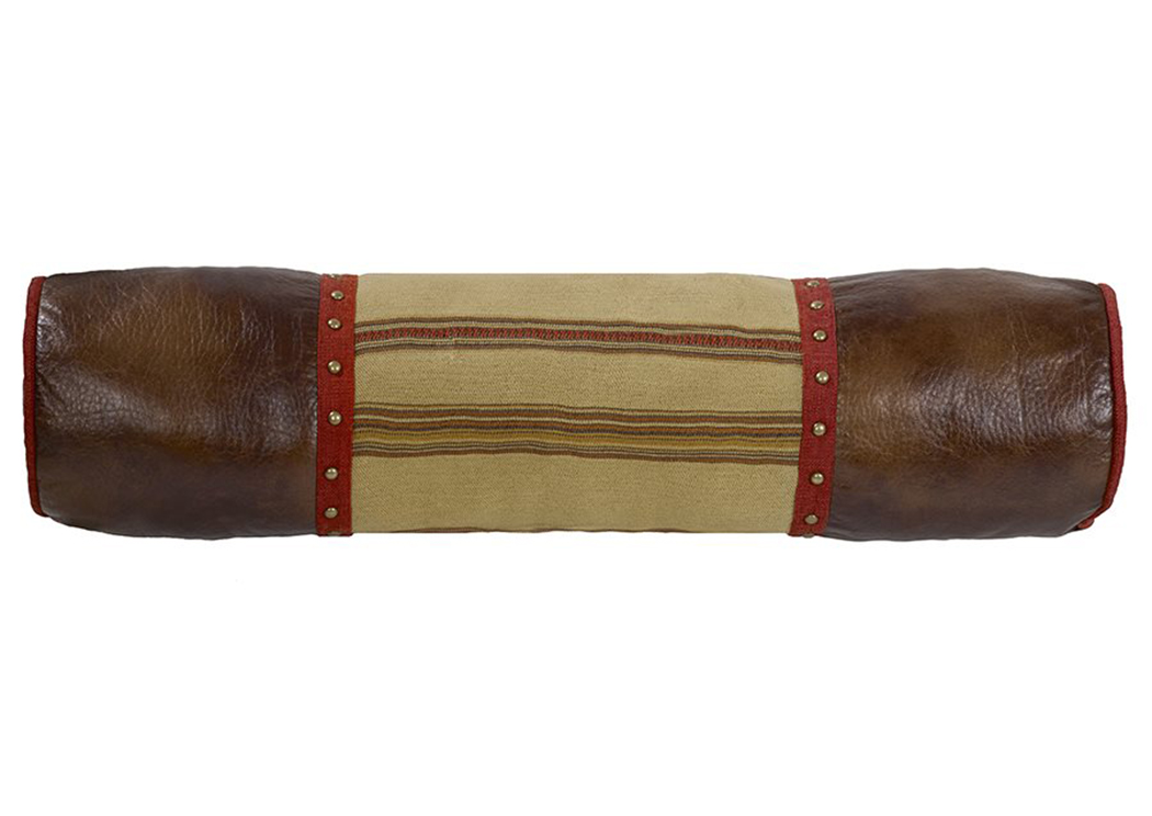 Ruidoso Striped Oversize Neckroll Pillow, 36' x 8',Hi End Accents
