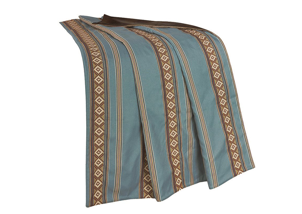 Ruidoso Turquoise Stripe Throw, 50' x 60',Hi End Accents