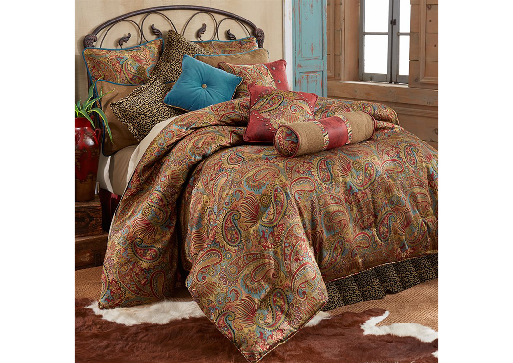 San Angelo 4 Pc Leopard & Paisely Print Full Comforter Set,Hi End Accents