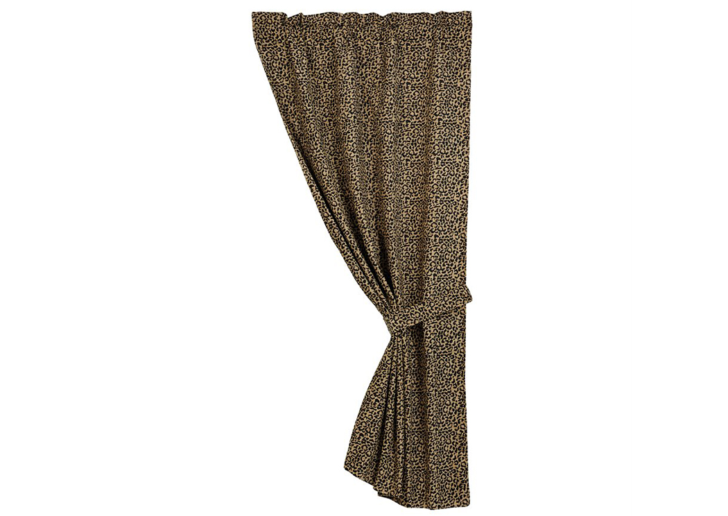 San Angelo Leopard Chenille Curtain w/Tieback,Hi End Accents