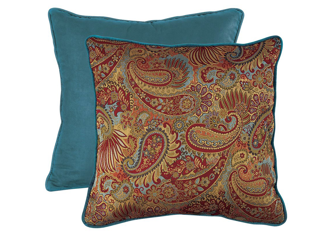 San Angelo Reversible Paisley/Teal Euro Sham,Hi End Accents