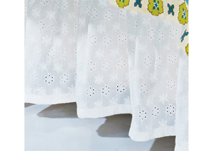White Salado Eyelet Queen Bed Skirt