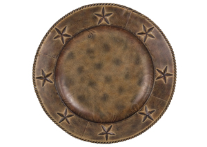 Image for 4 Pc Round Red/Brown Star Iron Charger