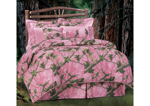 Image for Pink Camo 6 Pc Full Bedding Set