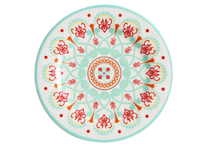 Image for Western Green/Orange Melamine Dinner Plate