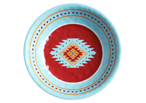 Image for Southwest Orange/Blue Melamine Serving Bowl