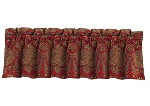 Image for Lorenza Crimson & Gold Medallion Valance