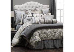 Image for Kerrington Damask Embroidered Linen 4 Piece Super King Comforter Set