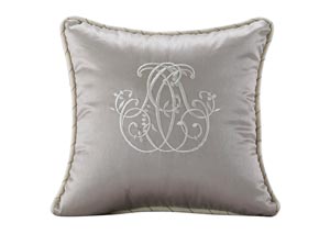 Image for Kerrington Grey Embroidered Silk Toss Pillow