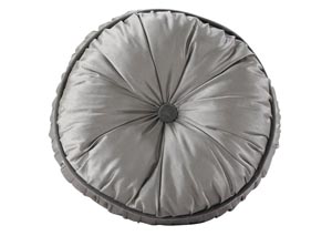 Image for Kerrington Slate Grey Round Buttoned Toss Pillow