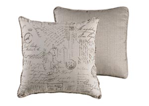 Image for Fairfield Reversible Printed Script Linen Euro Sham