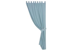 Image for Catalina Aqua Stripe Tab Top Curtain