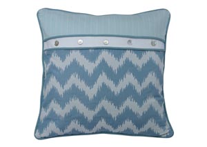 Image for Catalina Aqua Chevron Print Euro Sham