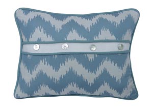 Image for Catalina Aqua Chevron Print Oblong Pillow