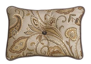 Image for Piedmont Sage & Tan Paisley Tufted Pillow