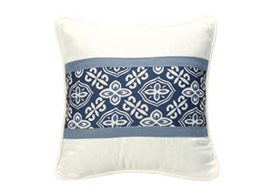 Image for Monterrey Indigo Blue & White Alhambra Print Pillow