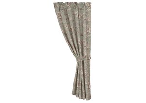 Image for Gramercy Seafoam Floral Curtain w/Tieback