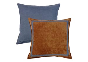 Image for Lexington Blue & Tan Rustic Pattern Framed Euro Sham