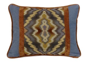Image for Lexington Blue & Tan Rustic Pattern Oblong Pillow