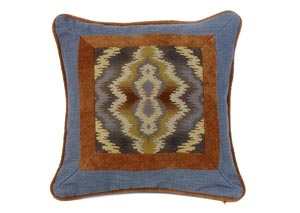 Image for Lexington Blue & Tan Rustic Pattern Framed Pillow