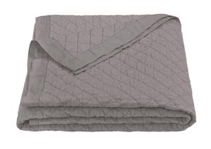 Image for Gray Diamond Pattern Linen Full/Queen Quilt