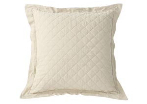 Image for Casablanca Cream Diamond Pattern Linen Quilted Euro Sham