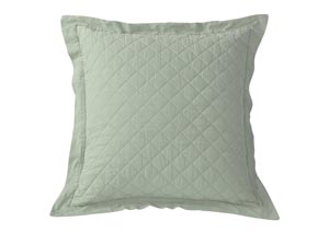Image for Gramercy Seafoam Diamond Pattern Quilted Euro Sham