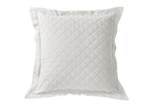 Image for Monterrey Vintage White Diamond Pattern Quilted Euro Sham