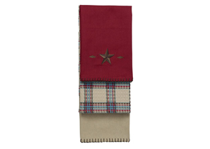 Image for Red 3 Pc Star Kitchen Towel Set
