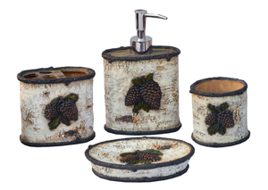 Image for 4 Pc Birch Pinecone Bath Set