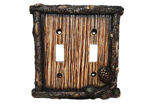 Image for Pinecone Double Switch Switchplate