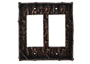 Image for Pine Bark Double Rocker Switchplate
