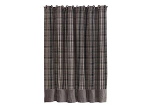 Image for Whistler Gray & Black Plaid Shower Curtain