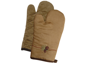 Image for Embroidered Pine Cone 5 Pc Oven Mitt Set