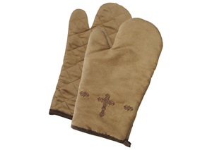 Image for Embroidered Cross 5 Pc Oven Mitt Set