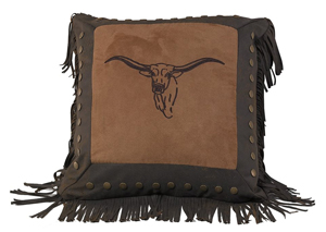 Image for Caldwell Embroidered Steer Pillow