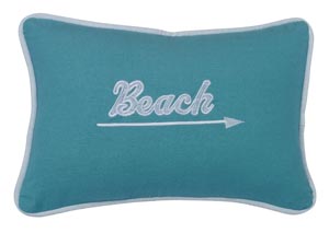 Image for Catalina Aqua Beach Embroidered Pillow