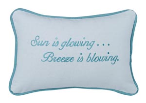 Image for Catalina White Embroidered Sun Is Glowing Pillow