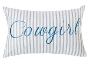 Image for Salado Cowgirl Embroidery Pillow