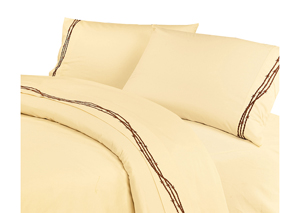 Image for Barbwire Cream Twin Embroidered Sheets