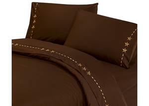 Image for Star Chocolate King Embroidered Sheets