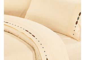 Image for Navajo Cream Full Embroidered Sheets