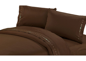 Image for Navajo Chocolate Queen Embroidered Sheets