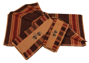 Image for 3 Pc Striped Pine Cone Towel Set