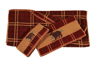 Image for 3 Pc Plaid Bear Towel Set