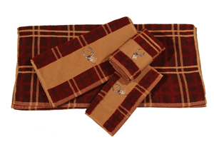 Image for Plaid 3 Pc Deer Towel Set