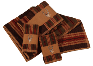 Image for Striped 3 Pc Deer Towel Set